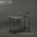 Mayco Modern Antique Vintage 3-Tiered Iron and Fir Wood Storage Serving Wine Bar Cart with Caster Wheels